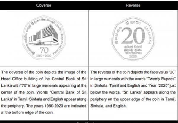 CBSL issues Uncirculated Commemorative coin in the denomination of Rs. 20