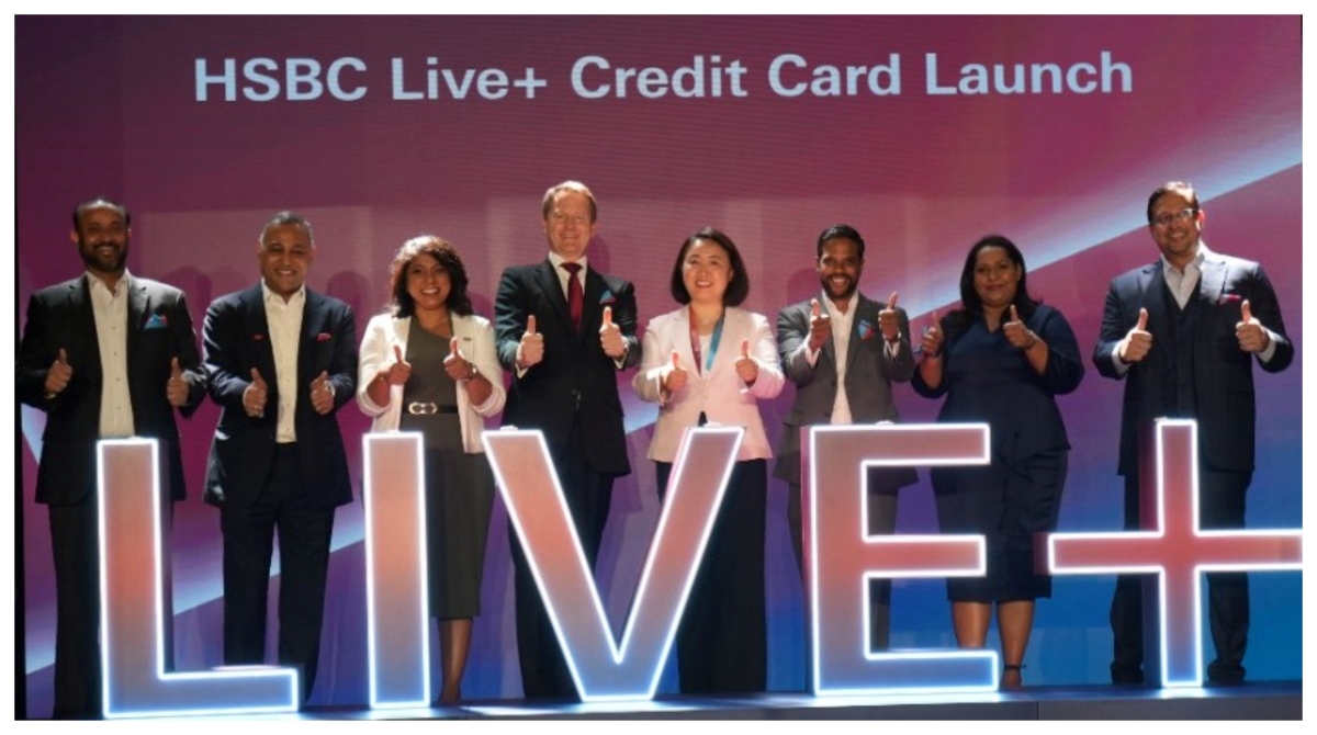 (L-R  Srihari Sikhakollu, Head of Distribution Asia Cards, HSBC, Parul Anand - Head of Asia Cards, Wealth and Personal Banking, HSBC, Avanthi Colombage, Country Manager, Sri Lanka &amp; Maldives, Visa, Mark Surgenor, Chief Executive Officer HSBC Sri Lanka &amp; Maldives, Kai Zhang, Head of Wealth &amp; Personal Banking, HSBC South and Southeast Asia, James Rebert, Head of Wealth and Personal Banking, HSBC Sri Lanka, Arundika Perera, Head of Assets HSBC Sri Lanka and Saleh Anam, Cluster Head, Asia Cards, HSBC. 